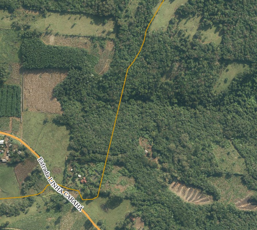 Perímetro urbano atravessando as áreas do Carahá